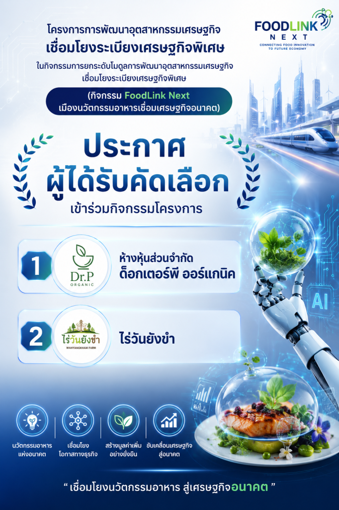 ประกาศผู้ได้รับคัดเลือกเข้าร่วมกิจกรรมโครงการ  โครงการการพัฒนาอุตสาหกรรมเศรษฐกิจเชื่อมโยงระเบียงเศรษฐกิจพิเศษ