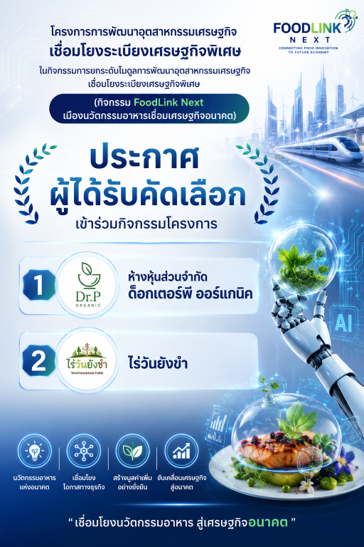 ประกาศผู้ได้รับคัดเลือกเข้าร่วมกิจกรรมโครงการ  โครงการการพัฒนาอุตสาหกรรมเศรษฐกิจเชื่อมโยงระเบียงเศรษฐกิจพิเศษ
