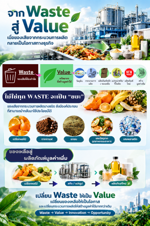 "ของเหลือ" จากโรงงานหรือกระบวนการผลิต ไม่ได้แปลว่าต้องทิ้งทิ้งไปเสมอไปนะ